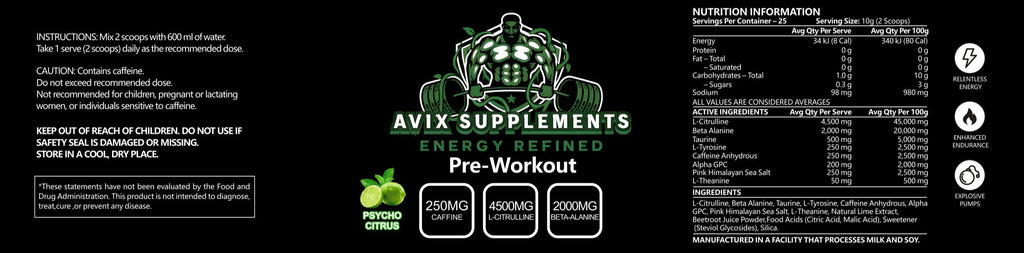 PSYCHO CITRUS PRE-WORKOUT